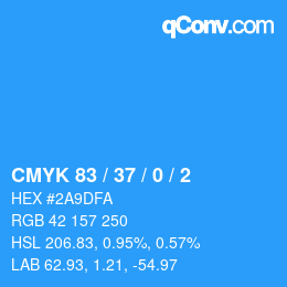 颜色代码: CMYK 83 / 37 / 0 / 2 | qconv.com