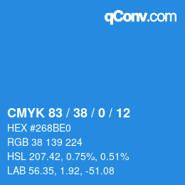 Color code: CMYK 83 / 38 / 0 / 12 | qconv.com