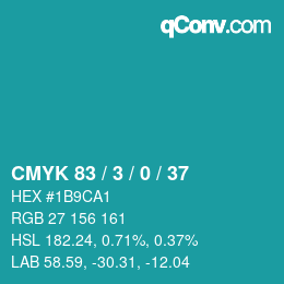 カラーコード: CMYK 83 / 3 / 0 / 37 | qconv.com