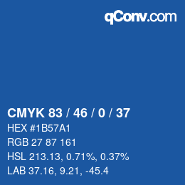 Color code: CMYK 83 / 46 / 0 / 37 | qconv.com