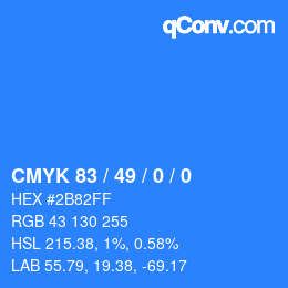 Color code: CMYK 83 / 49 / 0 / 0 | qconv.com