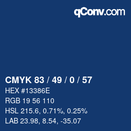 Color code: CMYK 83 / 49 / 0 / 57 | qconv.com