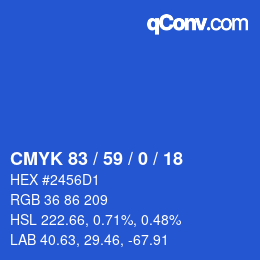 Color code: CMYK 83 / 59 / 0 / 18 | qconv.com