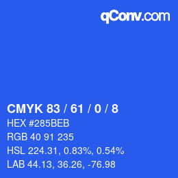 颜色代码: CMYK 83 / 61 / 0 / 8 | qconv.com