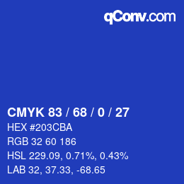 Color code: CMYK 83 / 68 / 0 / 27 | qconv.com