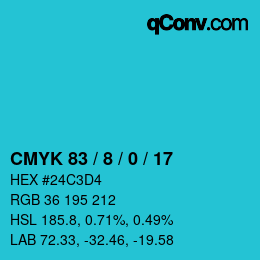 Color code: CMYK 83 / 8 / 0 / 17 | qconv.com