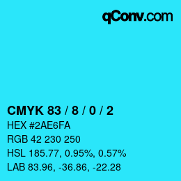 颜色代码: CMYK 83 / 8 / 0 / 2 | qconv.com