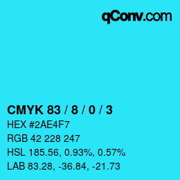 颜色代码: CMYK 83 / 8 / 0 / 3 | qconv.com