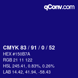 Color code: CMYK 83 / 91 / 0 / 52 | qconv.com