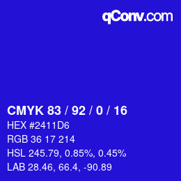 Color code: CMYK 83 / 92 / 0 / 16 | qconv.com