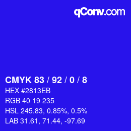 Color code: CMYK 83 / 92 / 0 / 8 | qconv.com