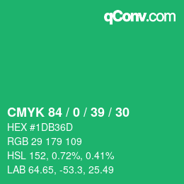 Color code: CMYK 84 / 0 / 39 / 30 | qconv.com