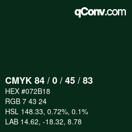 Color code: CMYK 84 / 0 / 45 / 83 | qconv.com