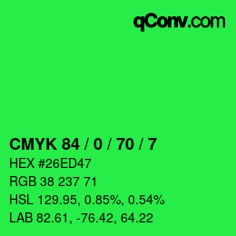 Color code: CMYK 84 / 0 / 70 / 7 | qconv.com
