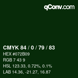 Color code: CMYK 84 / 0 / 79 / 83 | qconv.com