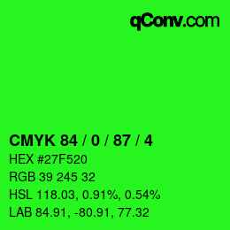 Color code: CMYK 84 / 0 / 87 / 4 | qconv.com