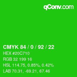 Color code: CMYK 84 / 0 / 92 / 22 | qconv.com