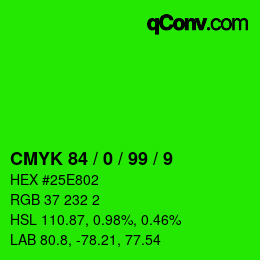 Color code: CMYK 84 / 0 / 99 / 9 | qconv.com
