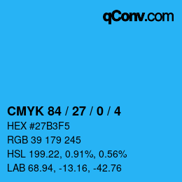 Color code: CMYK 84 / 27 / 0 / 4 | qconv.com