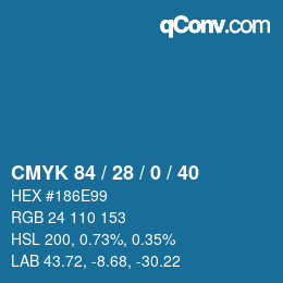 Color code: CMYK 84 / 28 / 0 / 40 | qconv.com