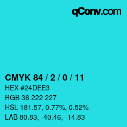 Color code: CMYK 84 / 2 / 0 / 11 | qconv.com