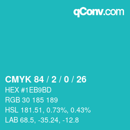 Color code: CMYK 84 / 2 / 0 / 26 | qconv.com
