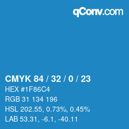 Color code: CMYK 84 / 32 / 0 / 23 | qconv.com