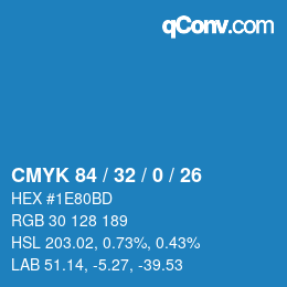 Color code: CMYK 84 / 32 / 0 / 26 | qconv.com