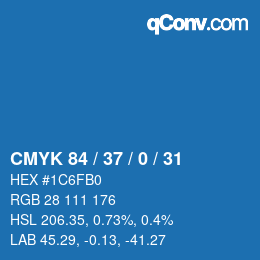Código de color: CMYK 84 / 37 / 0 / 31 | qconv.com