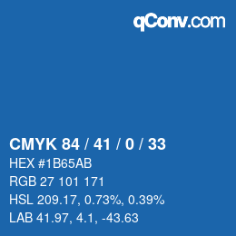 Color code: CMYK 84 / 41 / 0 / 33 | qconv.com