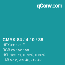 Color code: CMYK 84 / 4 / 0 / 38 | qconv.com