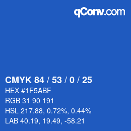 Color code: CMYK 84 / 53 / 0 / 25 | qconv.com