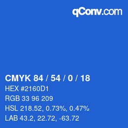 Color code: CMYK 84 / 54 / 0 / 18 | qconv.com