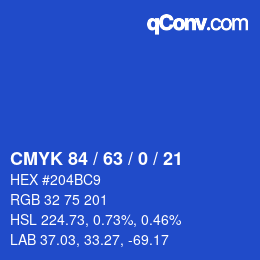 カラーコード: CMYK 84 / 63 / 0 / 21 | qconv.com