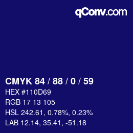 カラーコード: CMYK 84 / 88 / 0 / 59 | qconv.com