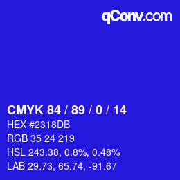 Color code: CMYK 84 / 89 / 0 / 14 | qconv.com