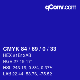 Color code: CMYK 84 / 89 / 0 / 33 | qconv.com