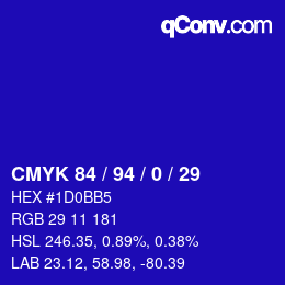 Color code: CMYK 84 / 94 / 0 / 29 | qconv.com