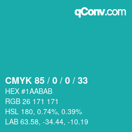 Color code: CMYK 85 / 0 / 0 / 33 | qconv.com