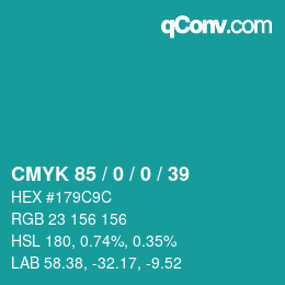 Color code: CMYK 85 / 0 / 0 / 39 | qconv.com