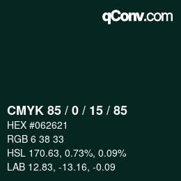 Color code: CMYK 85 / 0 / 15 / 85 | qconv.com