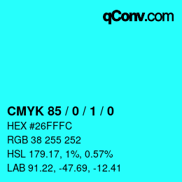 Color code: CMYK 85 / 0 / 1 / 0 | qconv.com