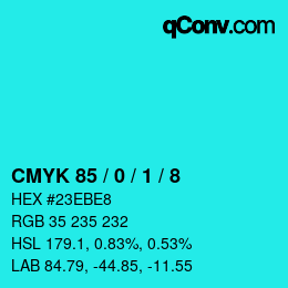 Color code: CMYK 85 / 0 / 1 / 8 | qconv.com