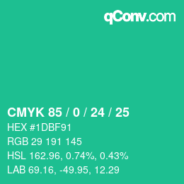 Color code: CMYK 85 / 0 / 24 / 25 | qconv.com