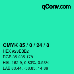 Color code: CMYK 85 / 0 / 24 / 8 | qconv.com