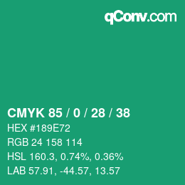 Color code: CMYK 85 / 0 / 28 / 38 | qconv.com