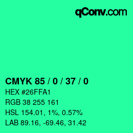 Color code: CMYK 85 / 0 / 37 / 0 | qconv.com