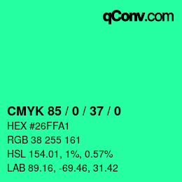 Color code: CMYK 85 / 0 / 37 / 0 | qconv.com