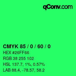 Color code: CMYK 85 / 0 / 60 / 0 | qconv.com