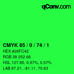 Color code: CMYK 85 / 0 / 74 / 1 | qconv.com